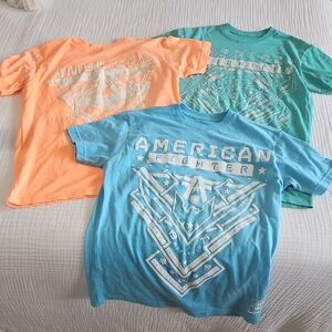 American Fighter Blue, Green, & Orange Short Sleeve Tees